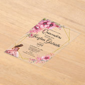 Quinceanera pink floral acryleinladungen (Ablage )