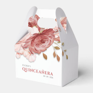 Quinceanera Pink Floral Botanischer 15. Geburtstag Geschenkschachtel