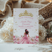 Quinceanera Pink Floral Princess Save the Date Einladung