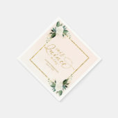 Quinceanera Pink Gold Foil Napkins Serviette (Ecke)