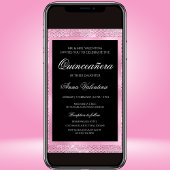 Quinceañera Pink Gold Geburtstag Foto Einladung