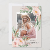 Quinceañera Pink mädchenhaftes Foto Geburtstag Einladung (Vorderseite)