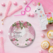 Quinceañera Pink Mauve Gown und Blume Pappteller (Party)