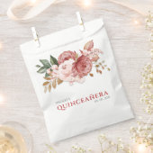 Quinceanera Pink Roses Floral Rustikal Botanisch Geschenktütchen (Ausgeschnitten)