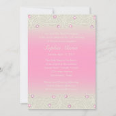 Quinceanera Pink Sparkle und Spitzen Einladung (Vorderseite)