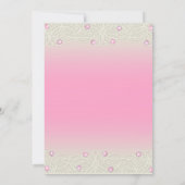 Quinceanera Pink Sparkle und Spitzen Einladung (Rückseite)