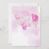 Quinceañera Pink und Gold elegante extravagante Ti Einladung (Rückseite)