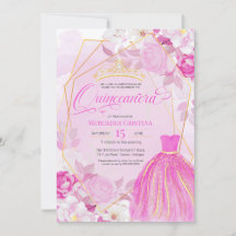 Quinceañera Pink und Gold elegante extravagante Ti