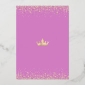 Quinceañera Pink Wasserfarben Crown Giro Real Gold Folieneinladung (Rückseite)