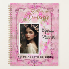 Quinceanera Planner/Agenda/Journal en Rosa y Oro Planer
