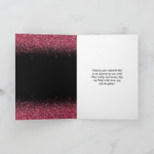 Quinceanera Plum Lila Dress Imitate Glitzer Karte (Innenseite)