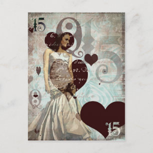 Quinceanera Postcard Einladungspostkarte