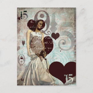 Quinceanera Postcard Einladungspostkarte