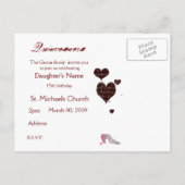 Quinceanera Postcard Einladungspostkarte (Rückseite)