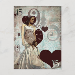 Quinceanera Postcard Einladungspostkarte