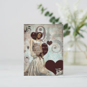 Quinceanera Postcard Einladungspostkarte (Stehend Vorderseite)