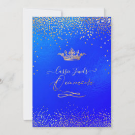 Quinceanera Princess Crown Imitats Gold Confetti B Einladung