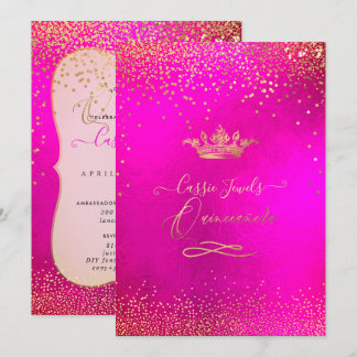 Quinceanera Princess Crown Imitats Gold Confetti R Einladung