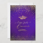 Quinceanera Princess Imitats Gold Confetti Violet Einladung (Vorderseite)
