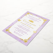 Quinceañera Princess Lilac Lila Floral Folieneinladung (Gedreht)