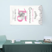 Quinceanera Princess Pink Silver 15. Geburtstag Banner (Messeveranstaltung)