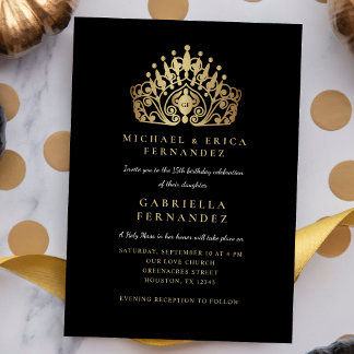 Quinceañera Princess Tiara Kronenkirchendienst Einladung