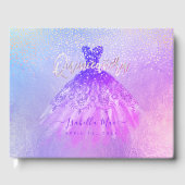 Quinceanera Prinzessin Glitzer Gown, Lila Violette Gästebuch (Vorderseite)