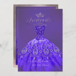 Quinceañera, Prinzessin Glitzer, Lila Violetter Einladung