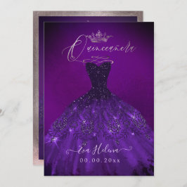 Quinceañera, Prinzessin Sparkle Gown Eggplant Einladung
