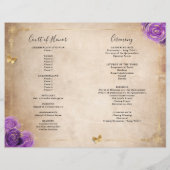 Quinceanera-Programm für lila Lavendel- und Gold-R (Rückseite)