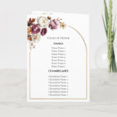 Quinceanera-Programme | Burgundy Fall Floral Herbs Programm (Rückseite)