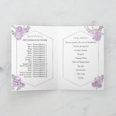 Quinceanera Programme Lavender Dress Floral Silver (Innenseite)