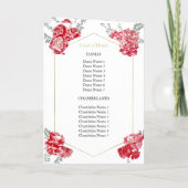 Quinceanera Programme Red Dress Floral Gold Fossil (Rückseite)
