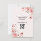 Quinceañera QR Code Rosa Rose Blüte Einladung (Rückseite)
