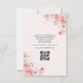 Quinceañera QR Code Rosa Rose Blüte Einladung (Rückseite)