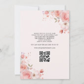 Quinceañera QR Code Rosa Rose Blüte Einladung (Rückseite)