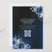 Quinceanera QR Code Royal Blue Butterfly Princess Einladung (Rückseite)