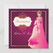 QUINCEANERA/QUINCE ANOS PRINCESS/DICHTE Farbe Einladung (Vorderseite)