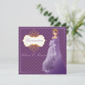 Quinceañera/Quince años princess/polka dots Einladung (Stehend Vorderseite)