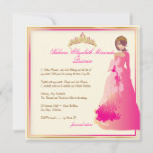 Quinceañera/Quince años princess/polka dots Einladung (Rückseite)