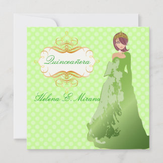 Quinceañera/Quince años princess/polka dots Einladung