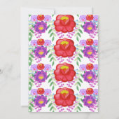 Quinceanera Quince Aquarell Floral Rosa Weiß Einladung (Rückseite)