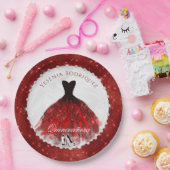 Quinceañera Red Diamond Sparkle Glam Pappteller (Party)