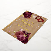 Quinceañera Red English Rose & Gold Red Mask Folieneinladung (Gedreht)