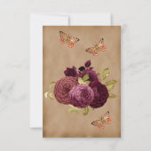 Quinceañera Red English Rose Gold Red Masquerade Save The Date (Rückseite)