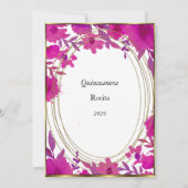 Quinceanera Red Purlple Blume Geburtstagsparty Einladung (Rückseite)