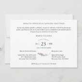 Quinceañera Red Trendy Branches Español 2 Fotos Einladung (Rückseite)