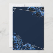 Quinceañera Regal Royal Blue & Silver w Gown Invit Einladung (Rückseite)