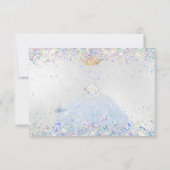 Quinceanera Rett Date Holographic Confetti Einladung (Rückseite)