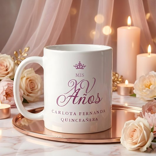 Quinceañera Romantic Exquisite Mis XV Spanish Kaffeetasse